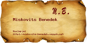 Miskovits Benedek névjegykártya
