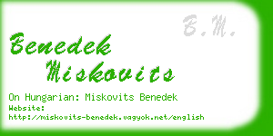 benedek miskovits business card